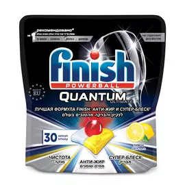 Моющее средство для посудомоечной машины Finish Quantum Ultimate Лимон 30 шт