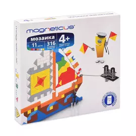 Мозаика магнитная Magneticus Парусник 316 элементов и 11 цветов