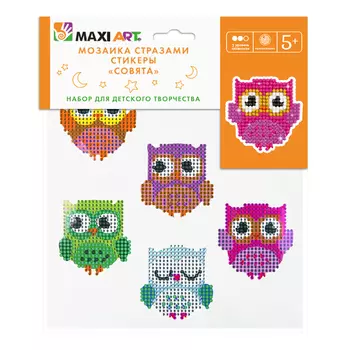 Мозаика стразами Maxi Art Совята 20x20 см