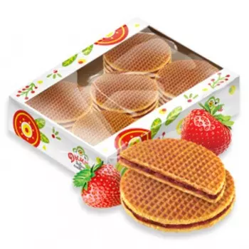 Мягкие вафли Дымка с клубничной начинкой 0,77 кг