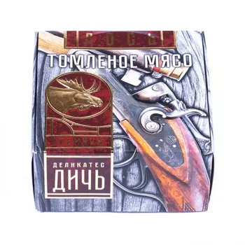 Мясо Деликатес дичь томленое олень в подарочной упаковке жестяная банка 325 г