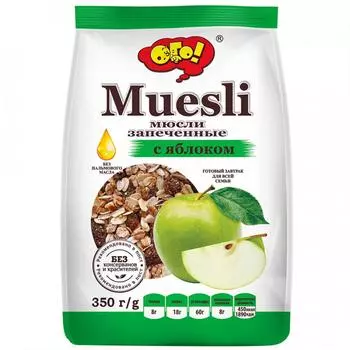 Мюсли ОГО! запеченные с яблоком, 350 г