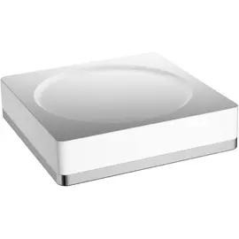 Мыльница Boheme белая с серебряным 10х10х2,4 см