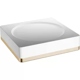 Мыльница Boheme белая с золотым 10х10х2,4 см