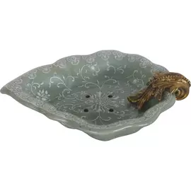 Мыльница Glasar листок 19х15х5 см