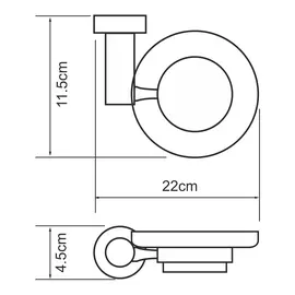Мыльница стеклянная Wasserkraft серебряная 13,5х11,5х4,5 см