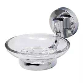 Мыльница стеклянная Wasserkraft латунь хром