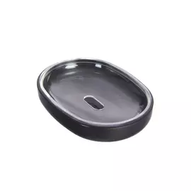 Мыльница Vanstore Plastic чёрная 12х9 см