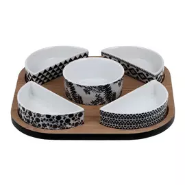 Набор 5 емкостей на деревянной подставке 23x23см Tognana fish&amp;chips