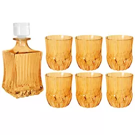 Набор 7пр штоф+6 стаканов для виски адажио янтар Same