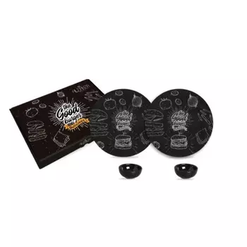 Набор Alleanza Burger Black 2 персоны, 4 предмета