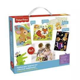 Набор аппликаций Fisher-Price 4в1 Лесные зверюшки