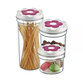 Набор банок для хранения Qlux Daisy 3 шт в ассортименте