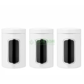 Набор банок для сыпучих продуктов Brabantia C окном 3пр 1.4л