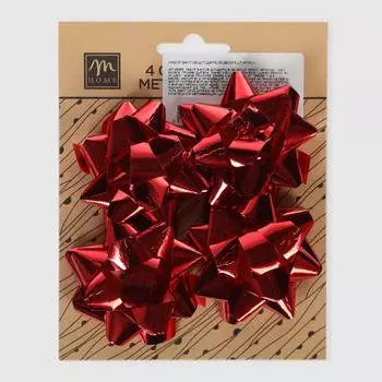 Набор бантов для подарков Mercury NY красные 6 см 4 шт