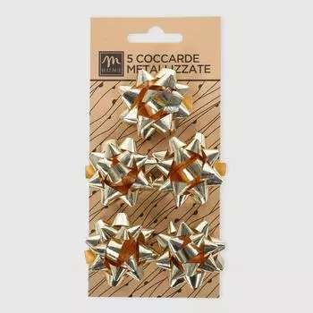 Набор бантов для подарков Mercury NY золотистые 4 см 5 шт