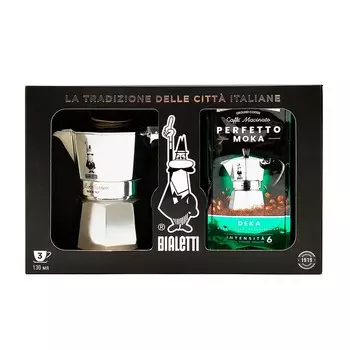 Набор Bialetti кофе Moka Decaffeinato 250г + кофеварка Moka Express