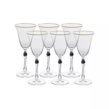 Набор бокалов для белого вина Crystalite Bohemia Parus платиновый шар 185 мл 6 шт