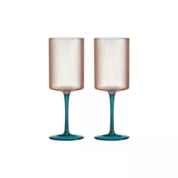 Набор бокалов Pozzi Milano 1876 Modern classic для красного вина розовый с зеленым 0,52 л 2 предмета