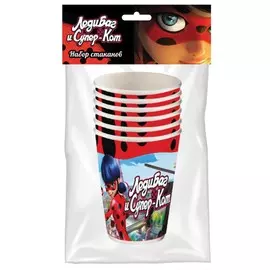 Набор бумажных стаканов ND Play Леди Баг 6шт х 205 мл