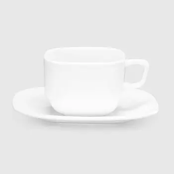 Набор чайный Кулинарк Каре белый 6 персон 12 предметов