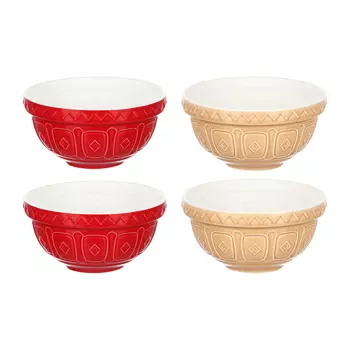 Набор чаш Homier Cane, 12 см, 4 шт, коричневый, красный