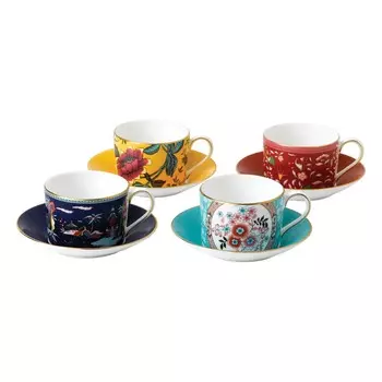 Набор чашек чайных с блюдцами Wedgwood Вандерласт 150 мл 4 шт