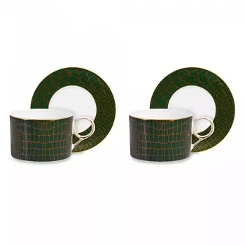 Набор чашек чайных с блюдцем Mix&Match Home Сафари 4 предмета 2 персоны