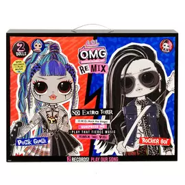 Набор Дуэт кукол LOL Surprise OMG Remix Punk Grrrl and Rocker Boi