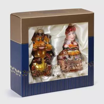 Набор елочных игрушек Irena дракон и баба яга 2 шт