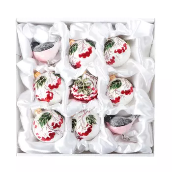 Набор елочных игрушек Irena Красная рябина 9 шт