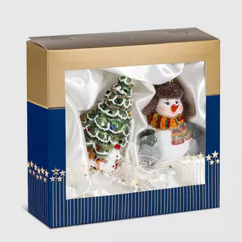 Набор елочных игрушек Irena снеговик и елка 2 шт