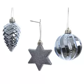 Набор елочных игрушек Kaemingk голубые пластиковые 3 шт