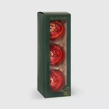 Набор елочных игрушек Krebs int 8 см 3 шт в ассортименте