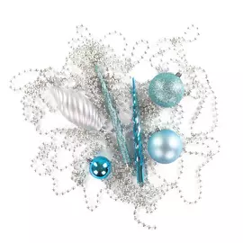 Набор елочных игрушек Linghai jinnoк 107 штук голубой