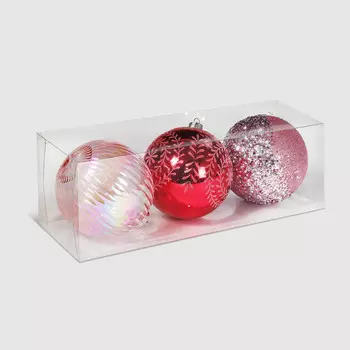 Набор елочных игрушек Unique Treasures 3 шт розовый