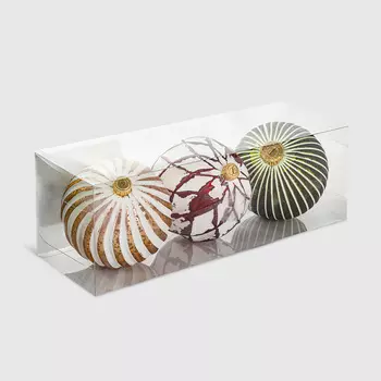 Набор елочных игрушек Unique Treasures 3 шт зеленый/красный/золото