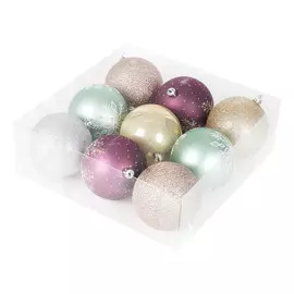 Набор елочных игрушек Unique Treasures 9 шт серебро-фиолет