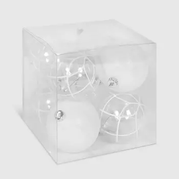 Набор елочных игрушек Unique Treasures AL808AB-9360WW 8 шт белый