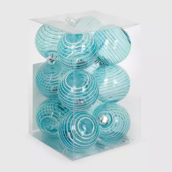 Набор елочных игрушек Unique treasures синий 12 шт