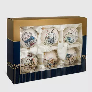 Набор елочных шаров Irena зимние друзья 6 шт