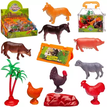 Набор фигурок домашних животных ABtoys 8 штук в чемоданчике (PT-01780)