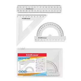 Набор геометрический Erich Krause Glitter малый прозрачный