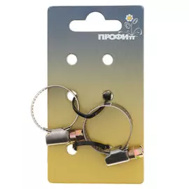Набор хомут нерж. 16-25, под отвертку, 2шт, Профитт 3174398