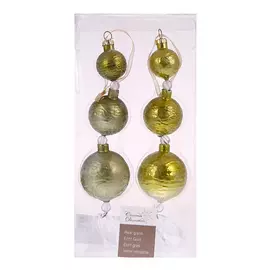 Набор игрушек елочных Kaemingk 5х18 см 2 шт оливковые