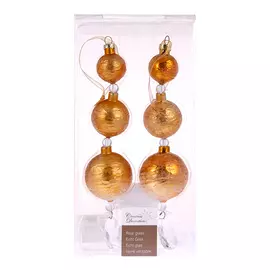 Набор игрушек елочных Kaemingk 5х18 см 2 шт золото