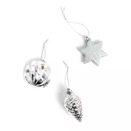Набор игрушек елочных Kaemingk пластик серебристый 3 шт