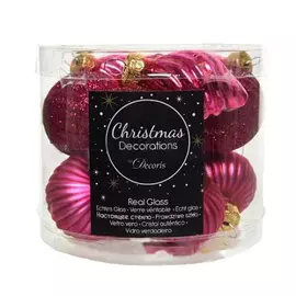 Набор игрушек в тубе Kaemingk малиновый 12 шт