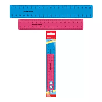 Набор из 2 пластиковых линеек Erich Krause Bubble Gum 15 и 20 см