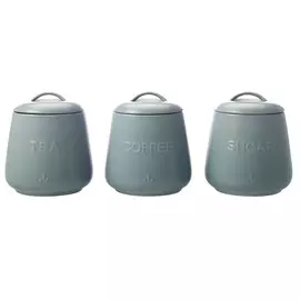 Набор из 3-х банок Casa Domani Moderna 0,6 л серо-голубой